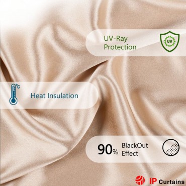 Beige 80% Blackout Curtain:...
