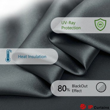Grey 80% Blackout Curtain:...