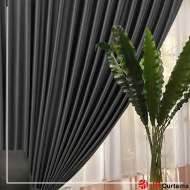 Dark Grey 260cm Long Satin...